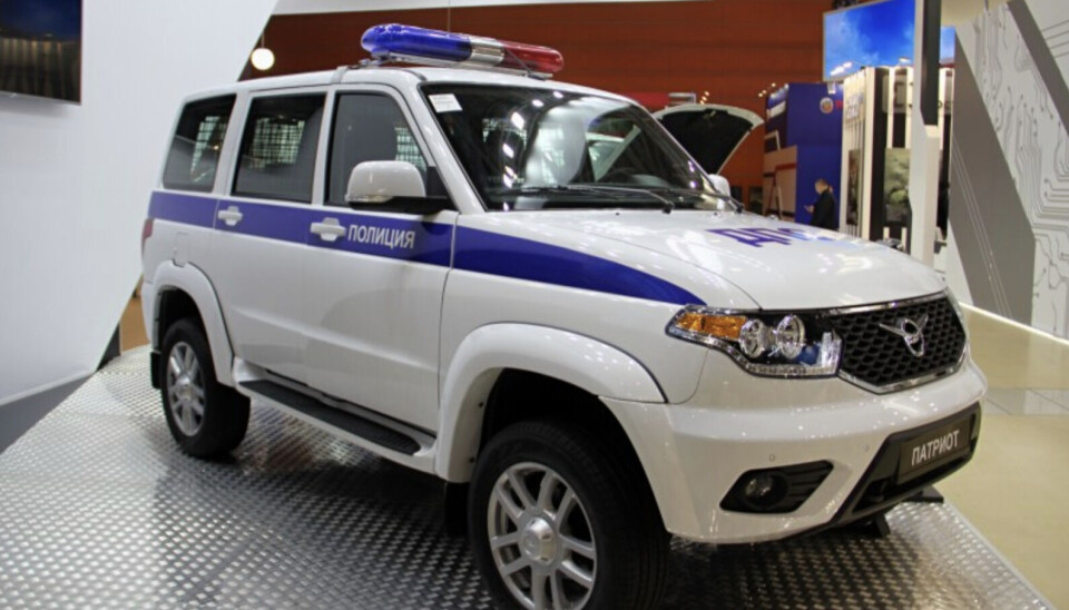 The UAZ Patriot as it is delivered from the manufacturer to Russia's police forces.