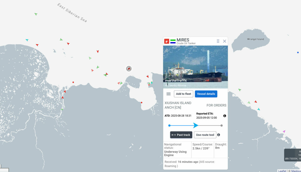 Oil tanker Mires sailed without icebreaker escort along the coast of Chukotka Peninsula on September 11, 2025.