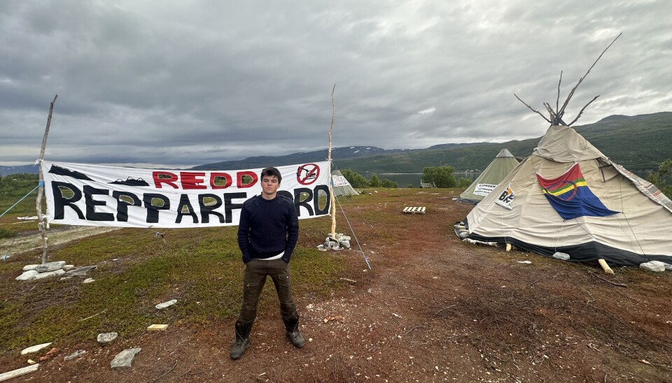 BLOCKING THE MINE: Isak Greger Eriksen at the activist camp in Kvalsund, Norway, 30 minutes away from where the Nussir mine is planned.