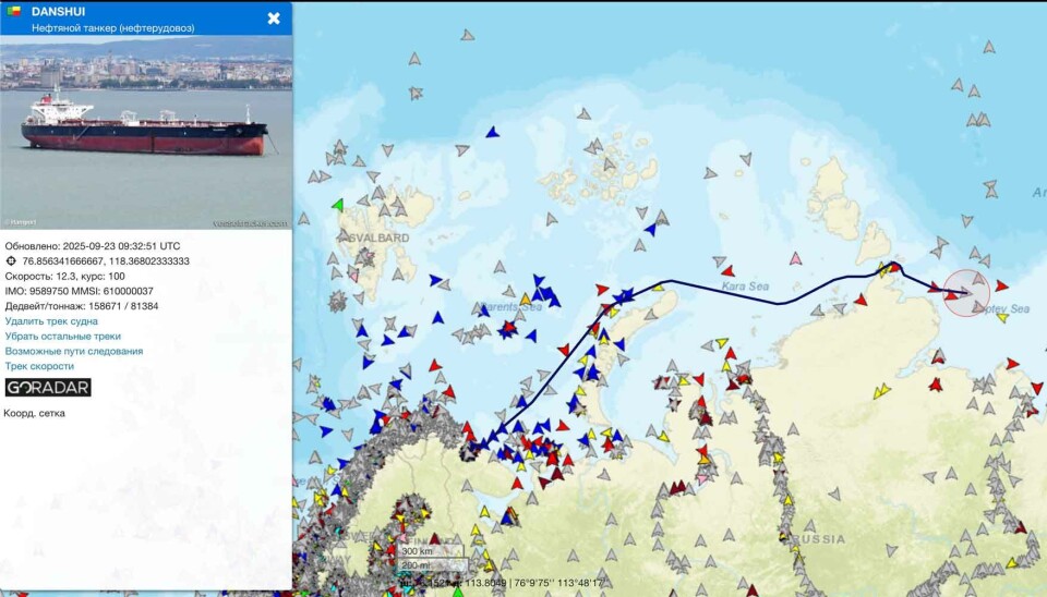 Oil tanker Danshui in mid-September set out from Murmansk with course for China.