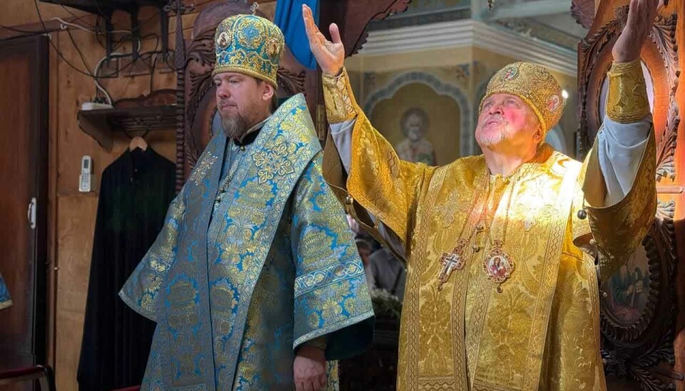 Mitrofan, the metropolitan of Murmansk, takes part in a church service together with Metropolitan Vladimir of Mariupol and Donetsk. The church leader from Murmansk came to occupied parts of Ukraine's Donetsk region to meet with soldiers from the Kola Peninsula.