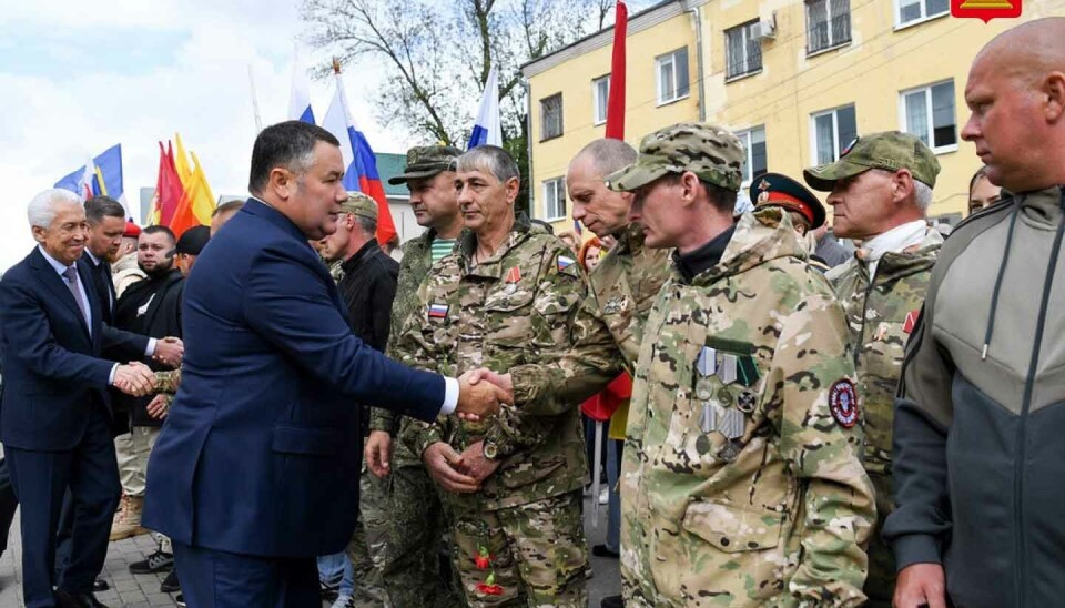 Igor Rudenya greets warriors that have returned from occupied parts of Ukraine.