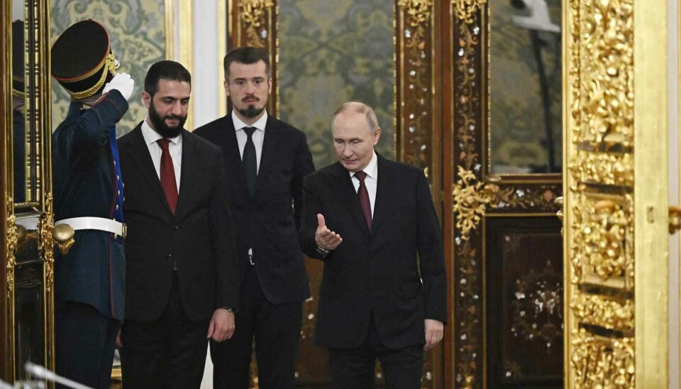 Vladimir Putin welcomed Syrian President Ahmed al-Sharaa in the Kremlin on October 15, 2025.