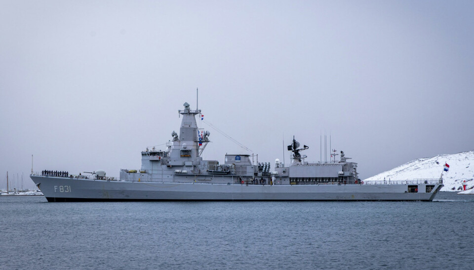 The HNLMS Van Amstel leads the allied training in the Norwegian Sea.
