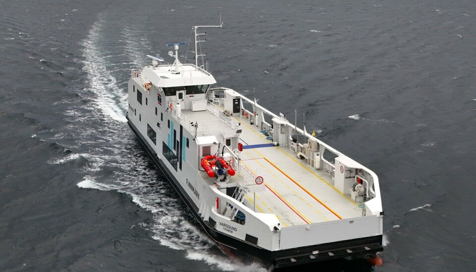 The M/F Vargsund is built in Norway and is now bringing cars and passengers between two of the islands in the Hammerfest municipality in the northwestern corner of the country.