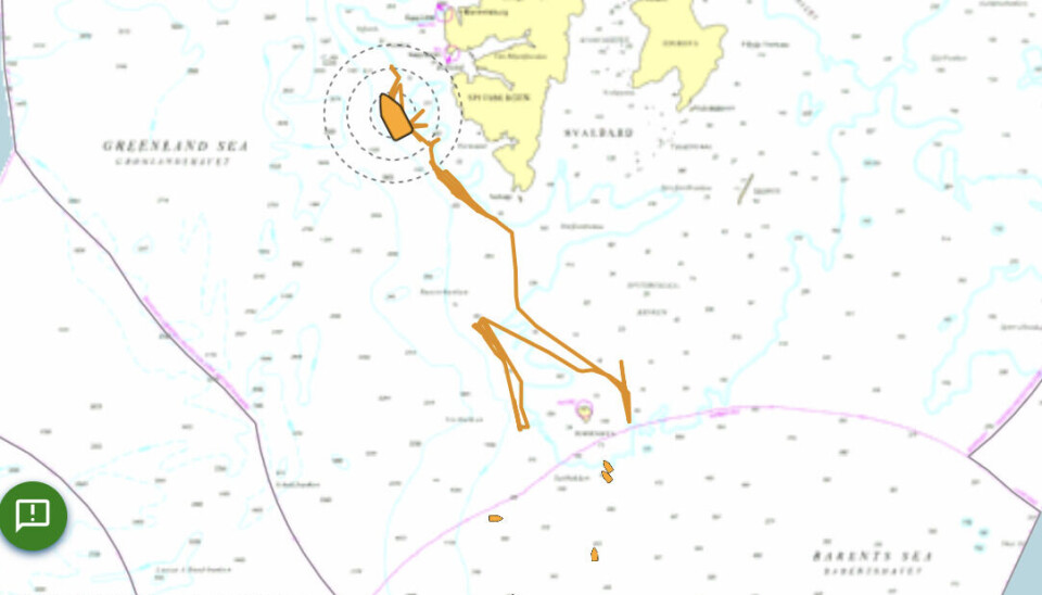 The Automatic Identification System (AIS) shows the Melkart-3's route from January 7 to January 21. It has not sailed into the Norwegian economic zone in this period of time.