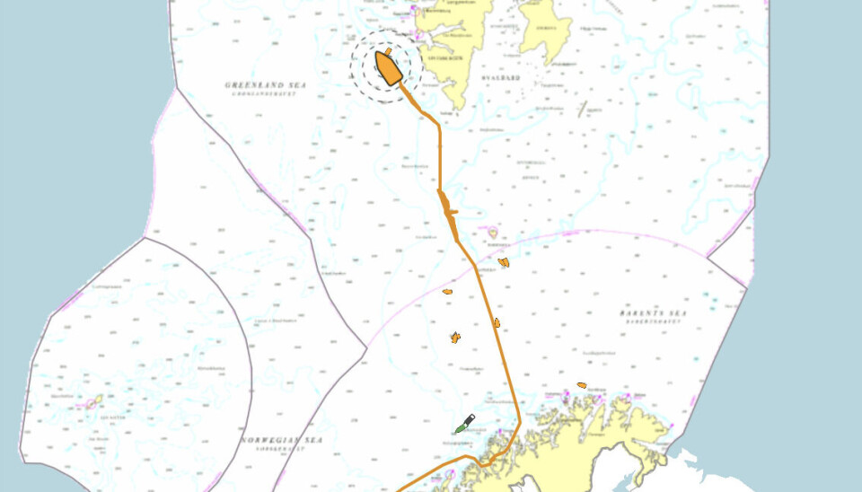 The Kapitan Durachenko sailed out of the Norwegian economic zone after leaving port in Tromsø January 10.