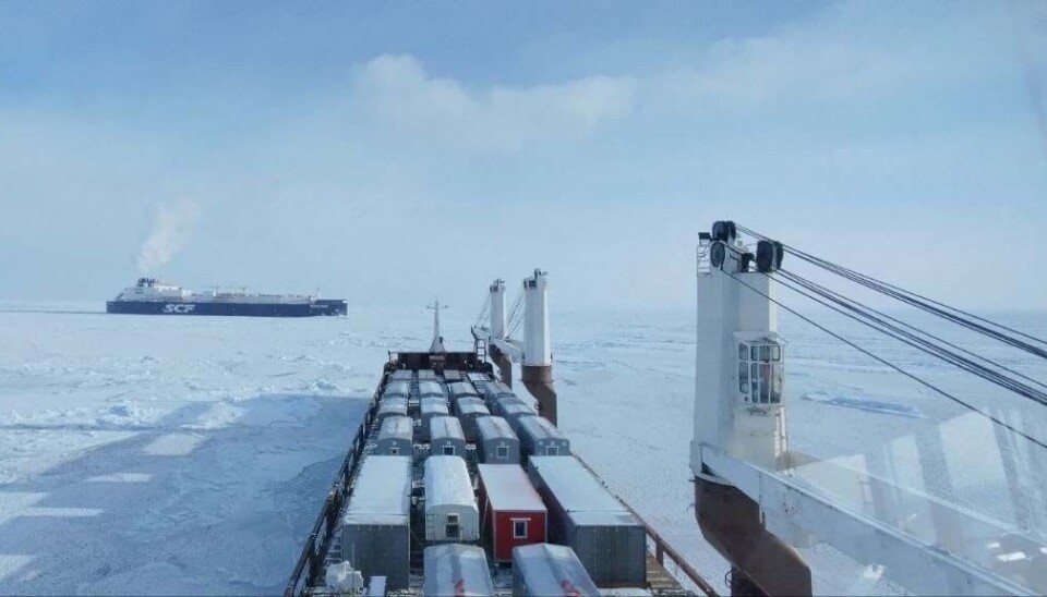 The Mys Zhelaniya normally sails in Russian Arctic waters.