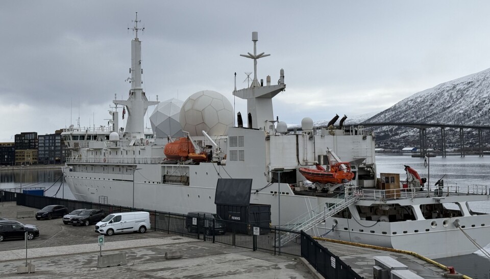 The French spy ship Dupuy-de-Lôme has in recent years sailed more in waters where Russia's Northern Fleet is present. Here docked in Tromsø, northern Norway, after an intelligence gathering mission last winter.