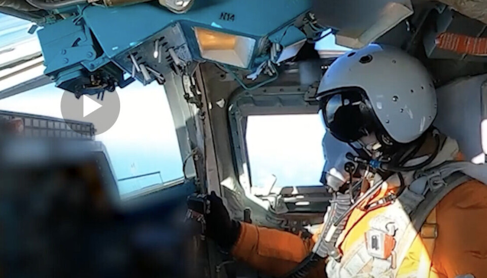From cockpit of one of the two Tu-22M3 long-range bombers flying south from the Olenya Air Base.