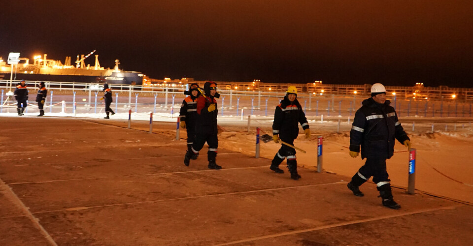 Chinese workers in Sabetta, Yamal Peninsula.