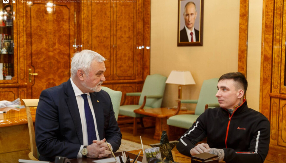 Ivan Golubkov with ultraconservative governor of the Komi Republic Vladimir Uiba in February 2023.