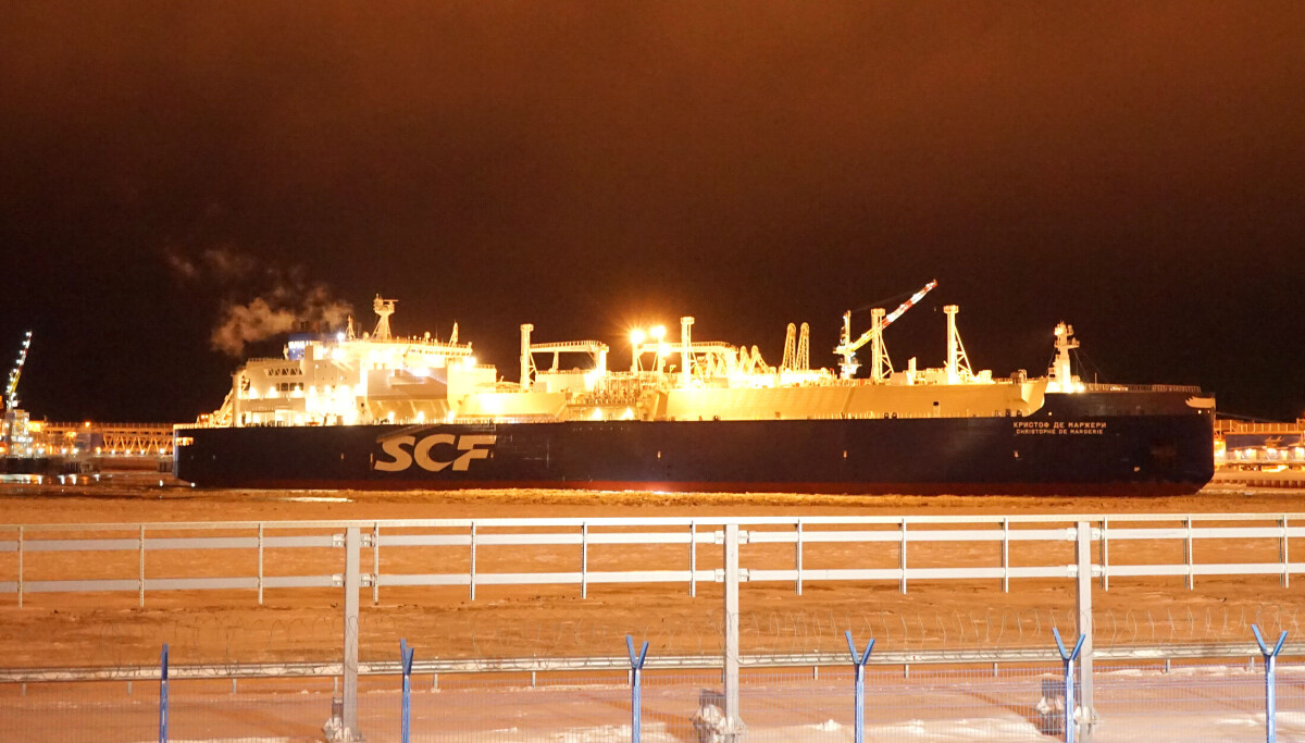 Thick ice on the water as tanker makes this year’s first passage on Northern Sea Route